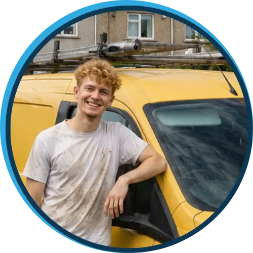 carpenter Alec from Wicklow in his insured Ford Transit Connect van